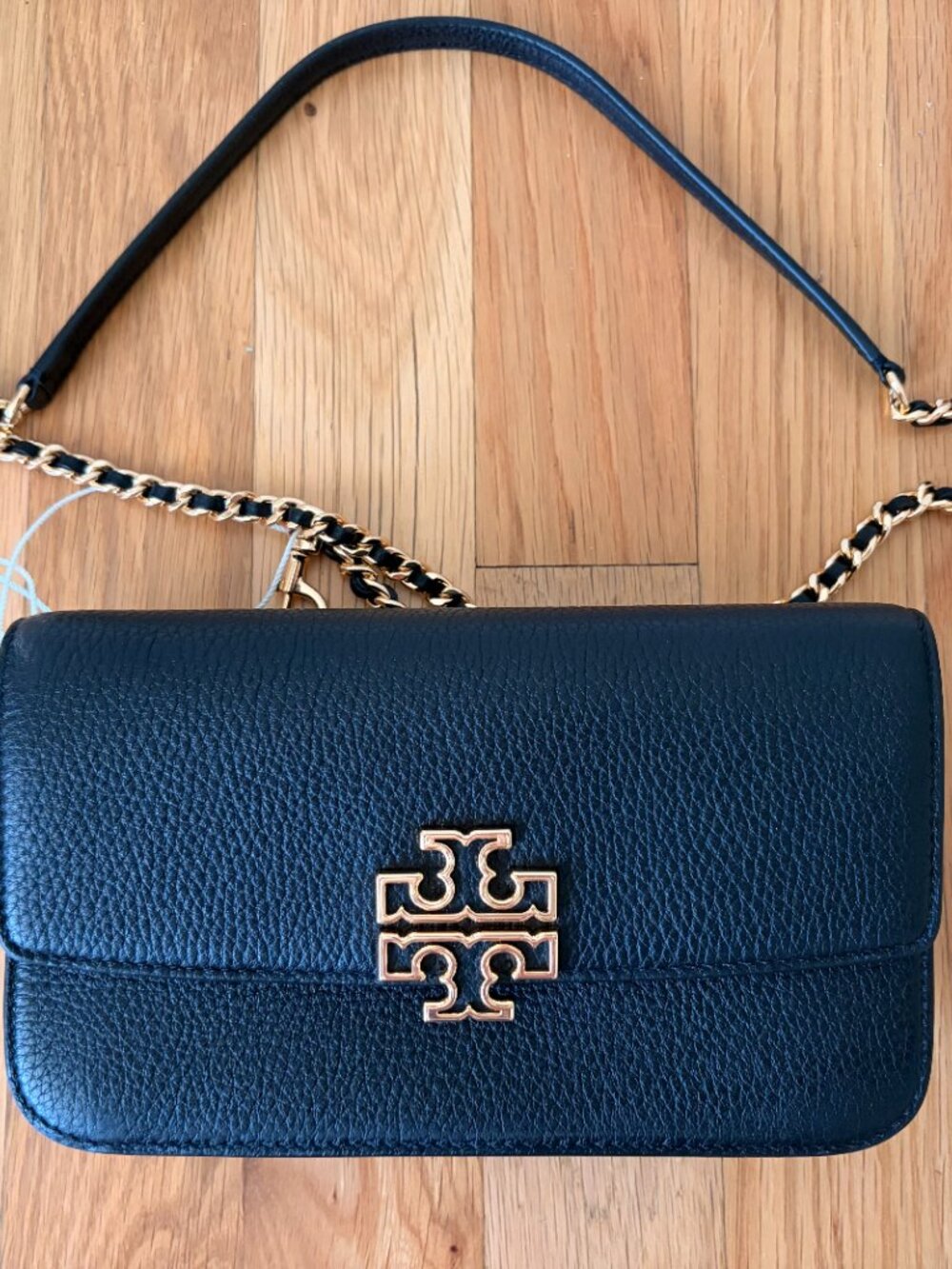 Tory Burch 141012 Britten Small Chain Wallet Wristlet Crossbody Black
